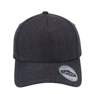 U15518CHARMELAN - Uflex 5P Curved Peak Snapback - Charcoal Melange