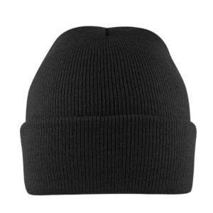 B001CHARCOAL - Cuffed Knitted Beanie - Charcoal