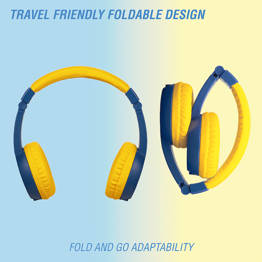 Volkano Sidekick Series Wired Kiddies Headphones with Share Port - Yellow/Blue - Image 31