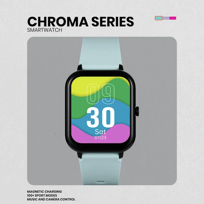 Volkano Chroma Series Smartwatch with Teal Strap - Image 15