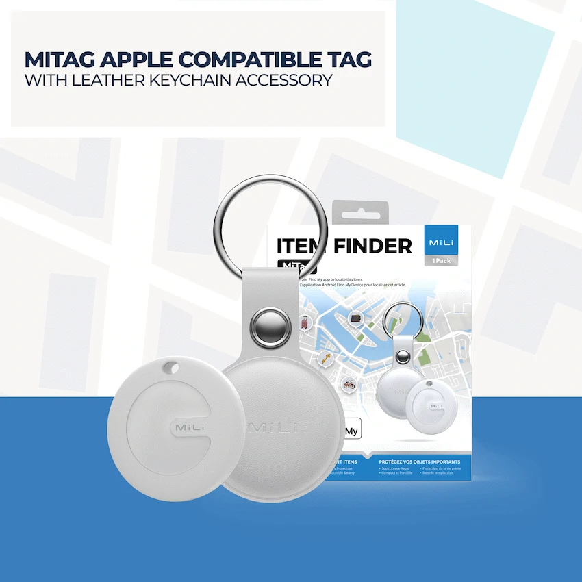 MiTag Apple-Compatible Tag with Leather Keychain Accessory - 1 Pack - Image 21
