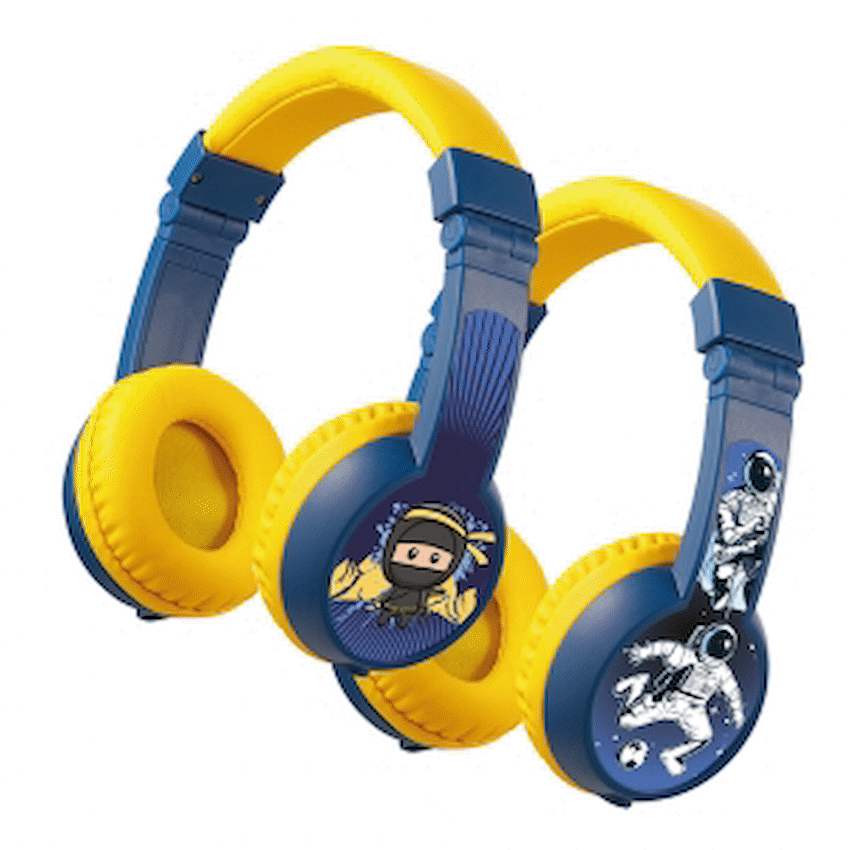 Volkano Sidekick Series Wired Kiddies Headphones with Share Port - Yellow/Blue - Image 24