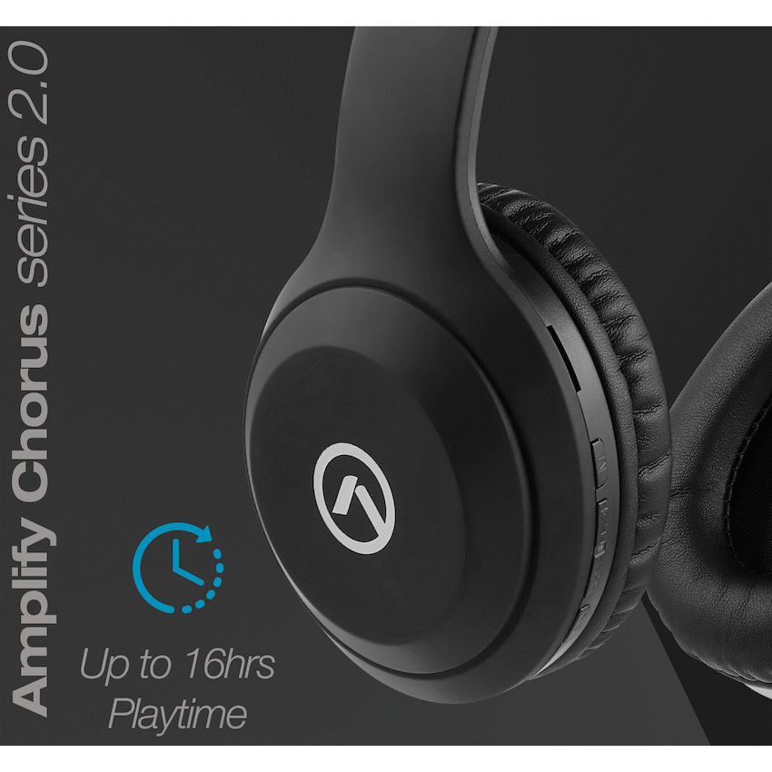 Amplify Chorus Series Bluetooth 2.0 Headphones - Black - Image 3