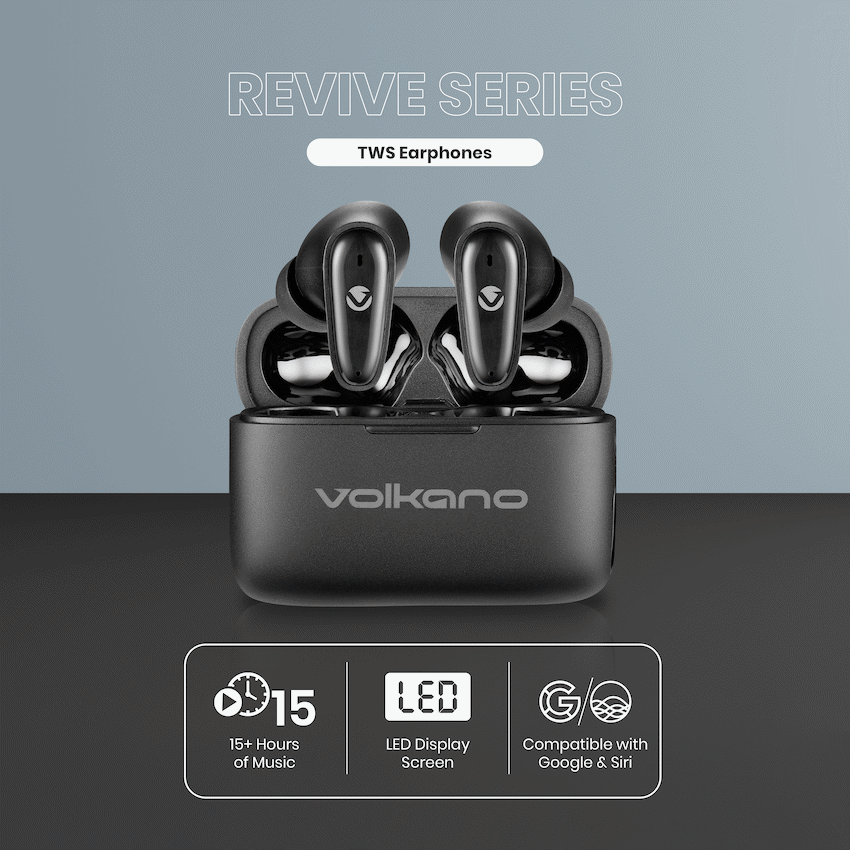 Volkano Revive Series TWS Earphones - Black - Image 6