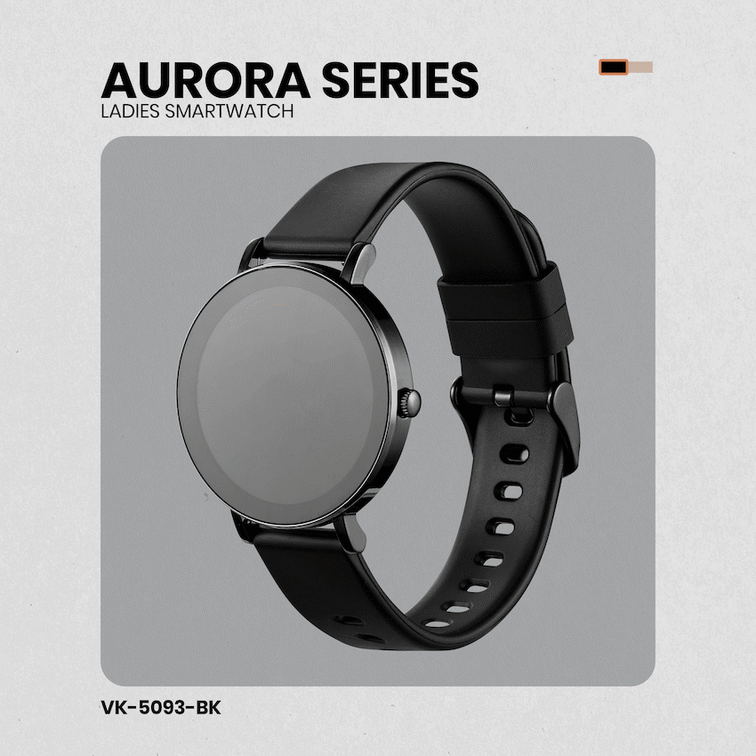 Volkano Aurora Series Ladies Smart Watch - Black - Image 12