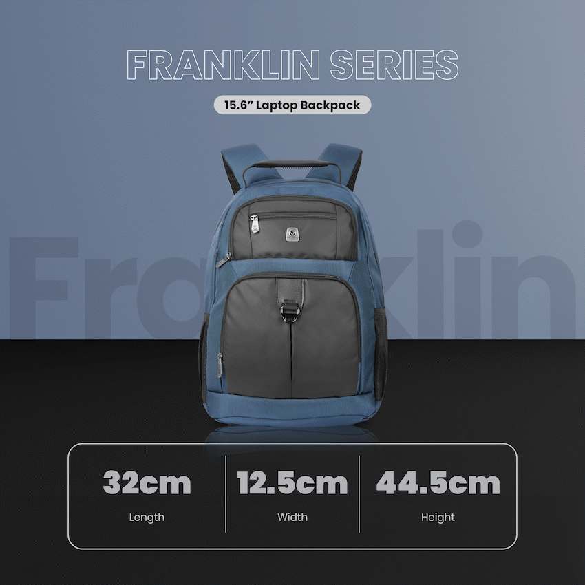 Volkano Franklin 15.6" Laptop Backpack - Navy/Black - Image 5