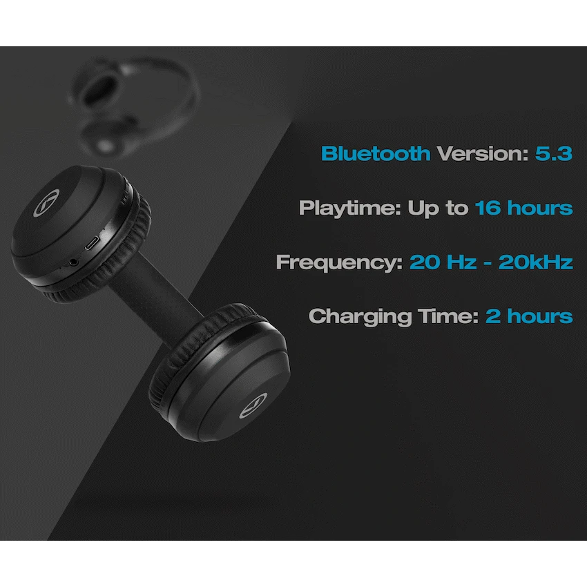 Amplify Chorus Series Bluetooth 2.0 Headphones - Black - Image 4