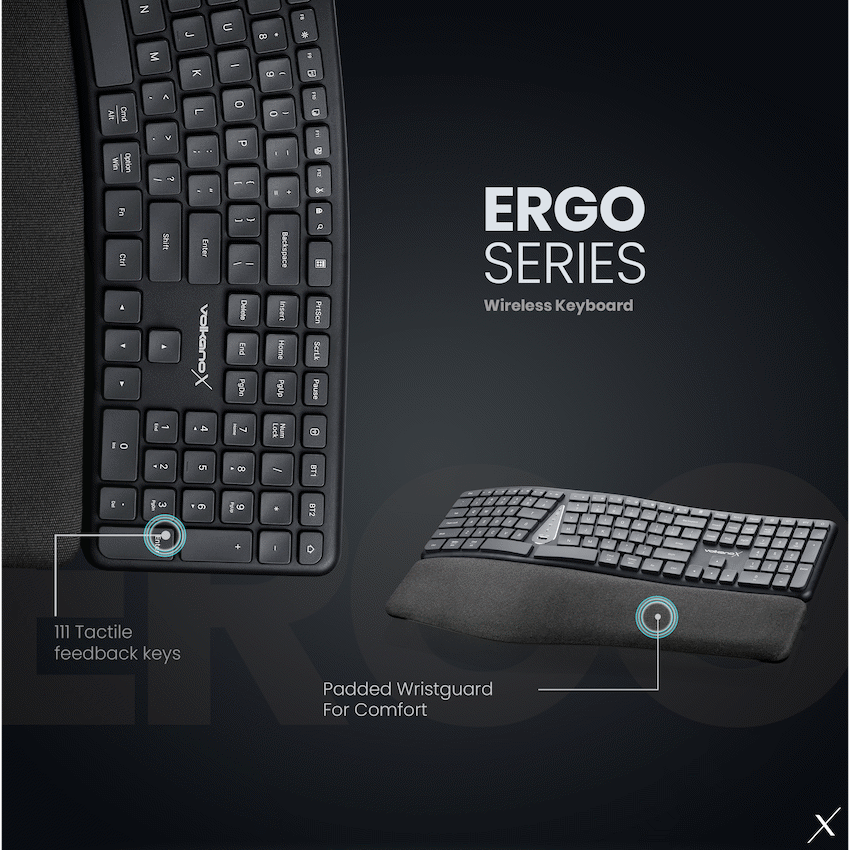 VolkanoX Ergo Bluetooth Wireless Keyboard - Image 2