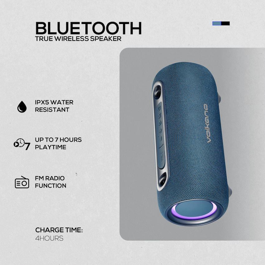 Volkano Mamba 2.0 Series Bluetooth Speaker - Blue - Image 4