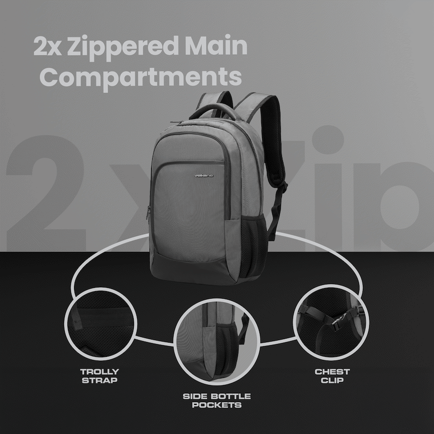 Volkano Nano 15.6" Laptop Backpack - Grey - Image 16