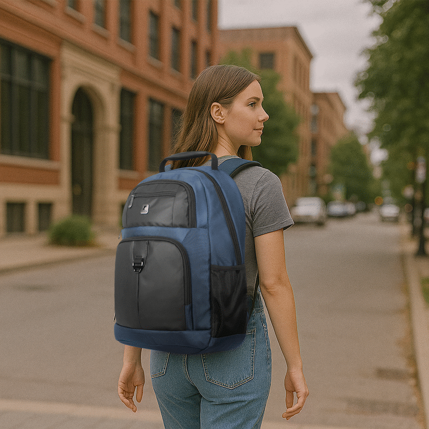 Volkano Franklin 15.6" Laptop Backpack - Navy/Black - Image 6