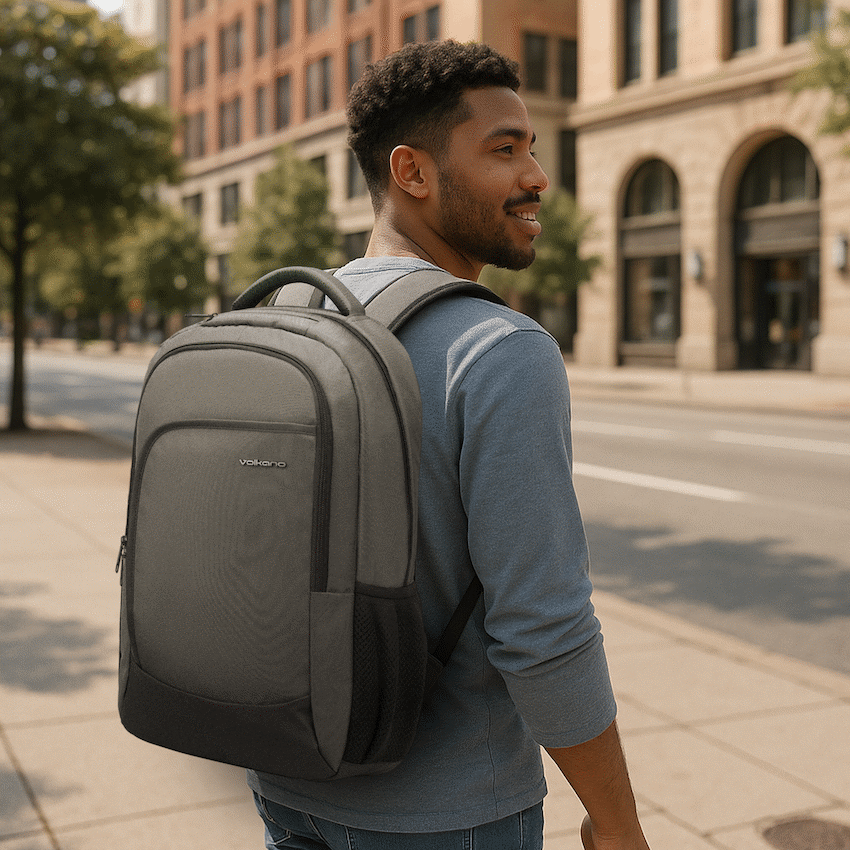 Volkano Nano 15.6" Laptop Backpack - Grey - Image 3